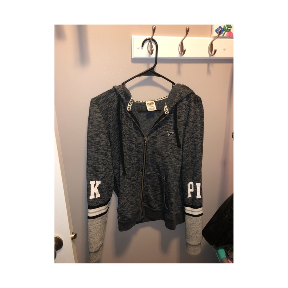 VS PINK grey zip up hoodie
